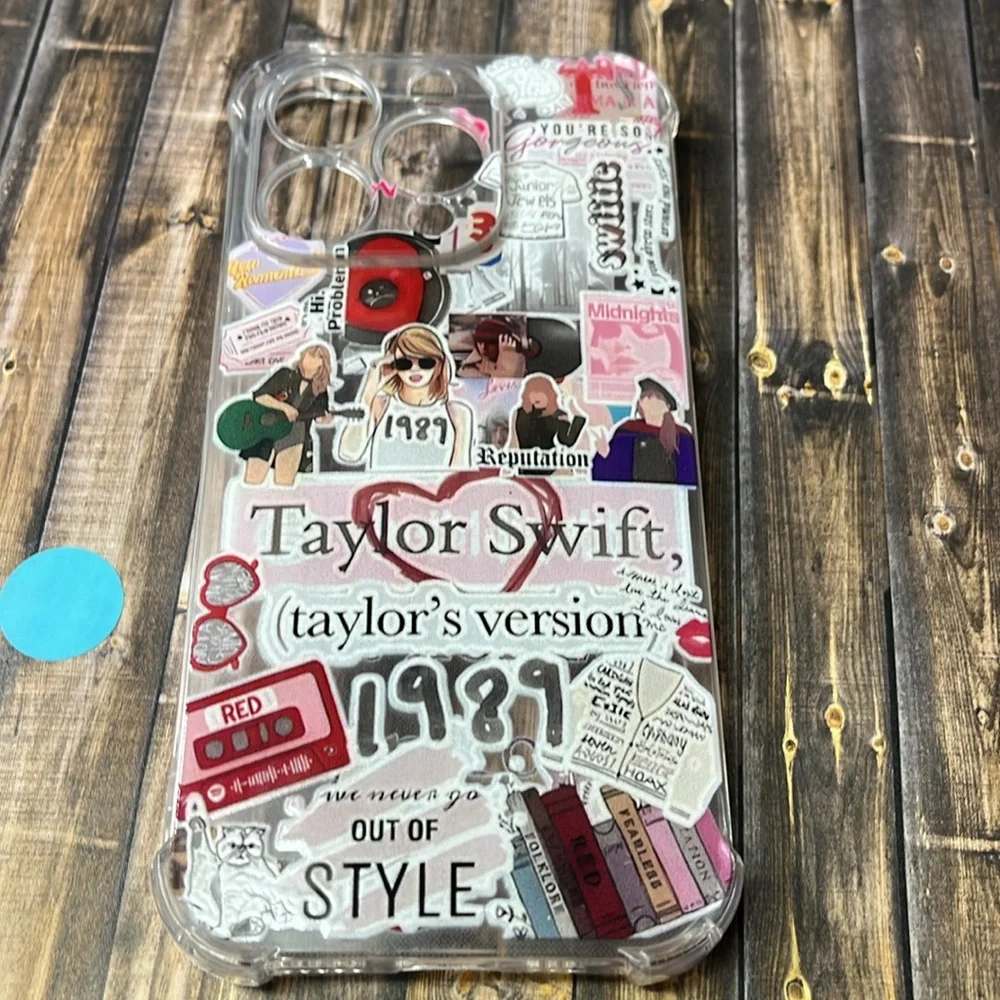 5for$10 Taylor Swift Music Collage iPhone 14 Pro Clear Slim Phone Case NWT